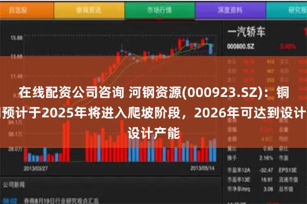 在线配资公司咨询 河钢资源(000923.SZ)：铜二期预计于2025年将进入爬坡阶段，2026年可达到设计产能